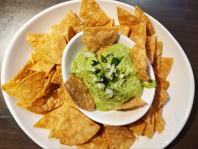 Chips & Edamame Guacamole.