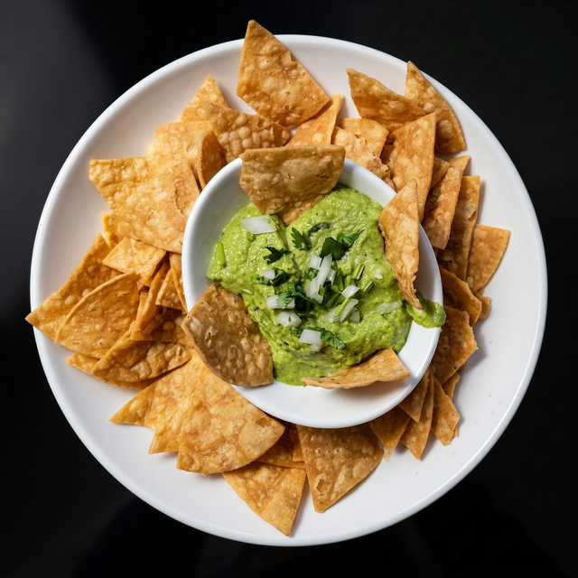 Chips & Edamame Guacamole.